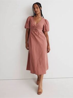 Madewell Dusty Coral V-Neck Dress